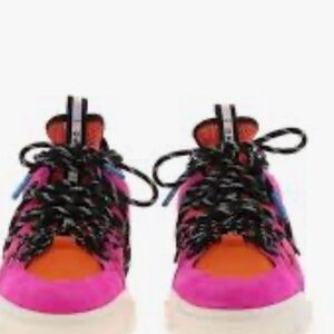 Alexander McQueen Orbyt Mid Sneakers Size 6.5 Fuchsia Orange